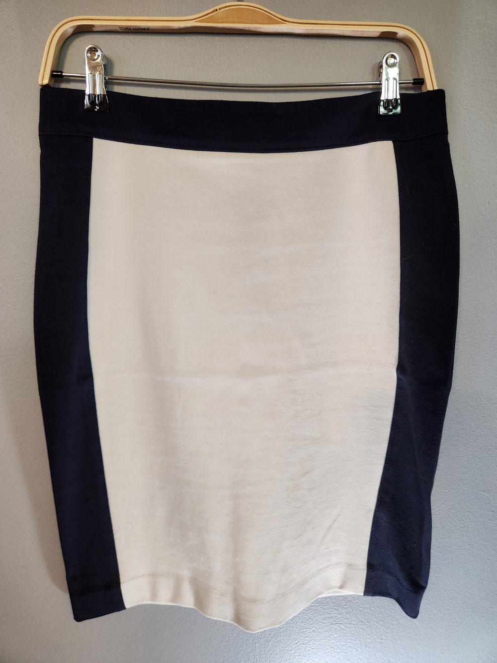 Banana Republic Navy and White Colorblock Pencil Skirt